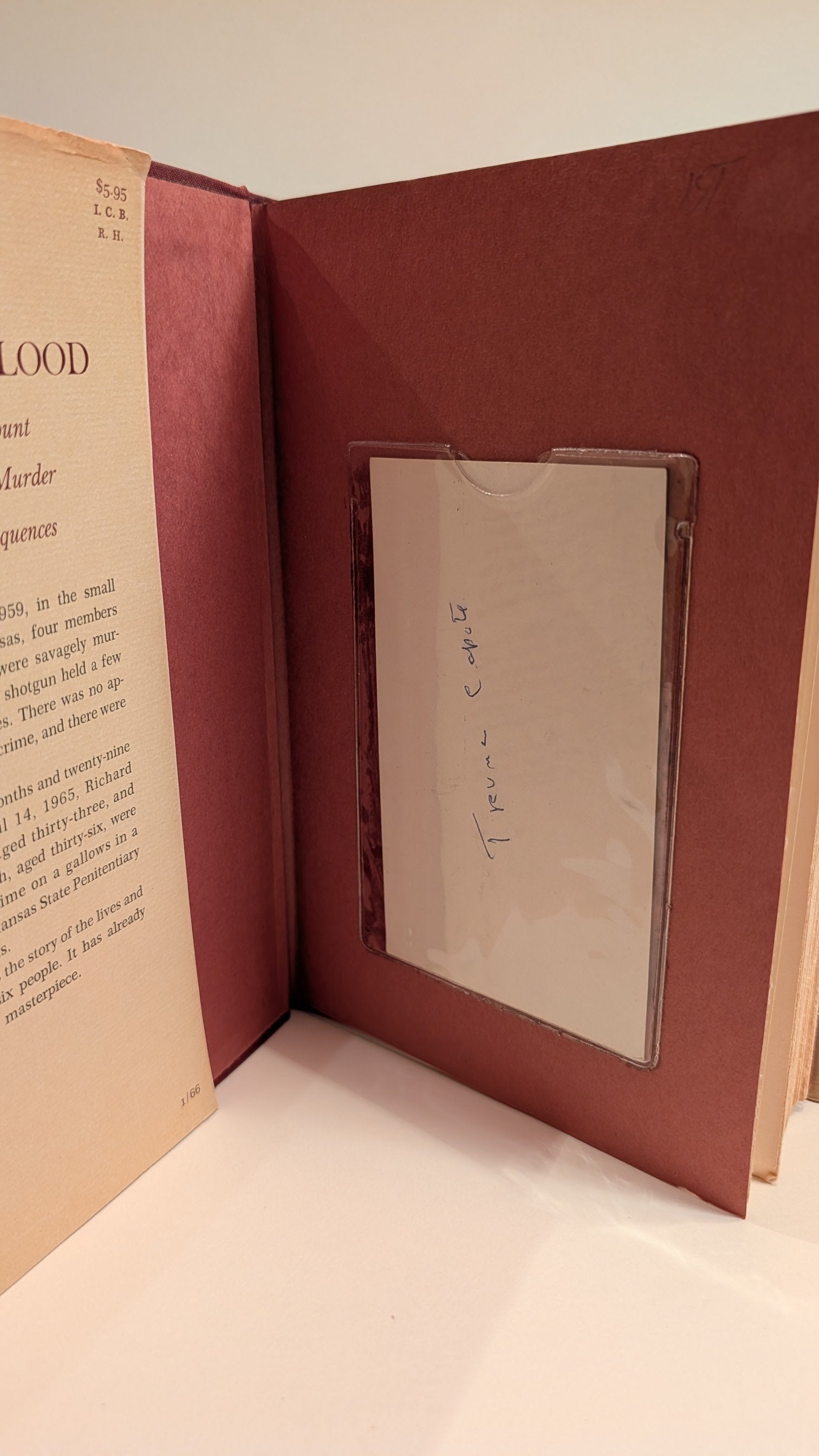 Truman Capote IN COLD BLOOD Signed First Edition – BAS Certified Autograph