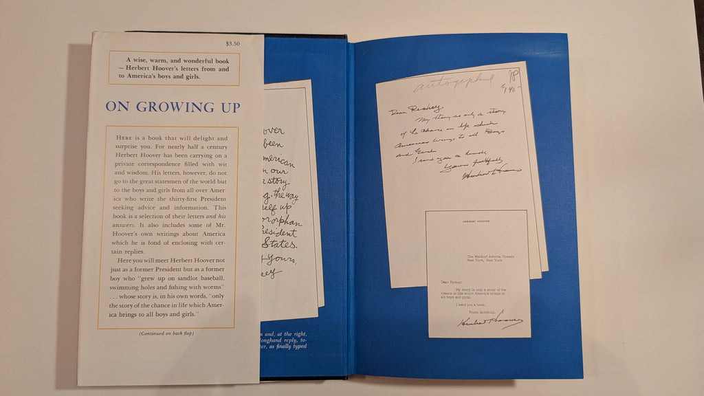 Herbert Hoover SIGNED 1st Ed On Growing Up Beckett LOA Historian Jerome Peltier